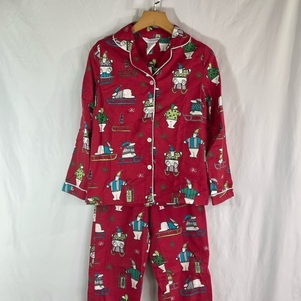🐬 NWT The Company Store cotton kids playing polar bear pajamas